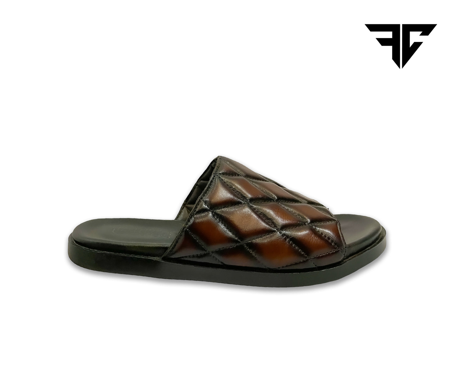 Classic Brown Leather Slide – Handcrafted Perfection