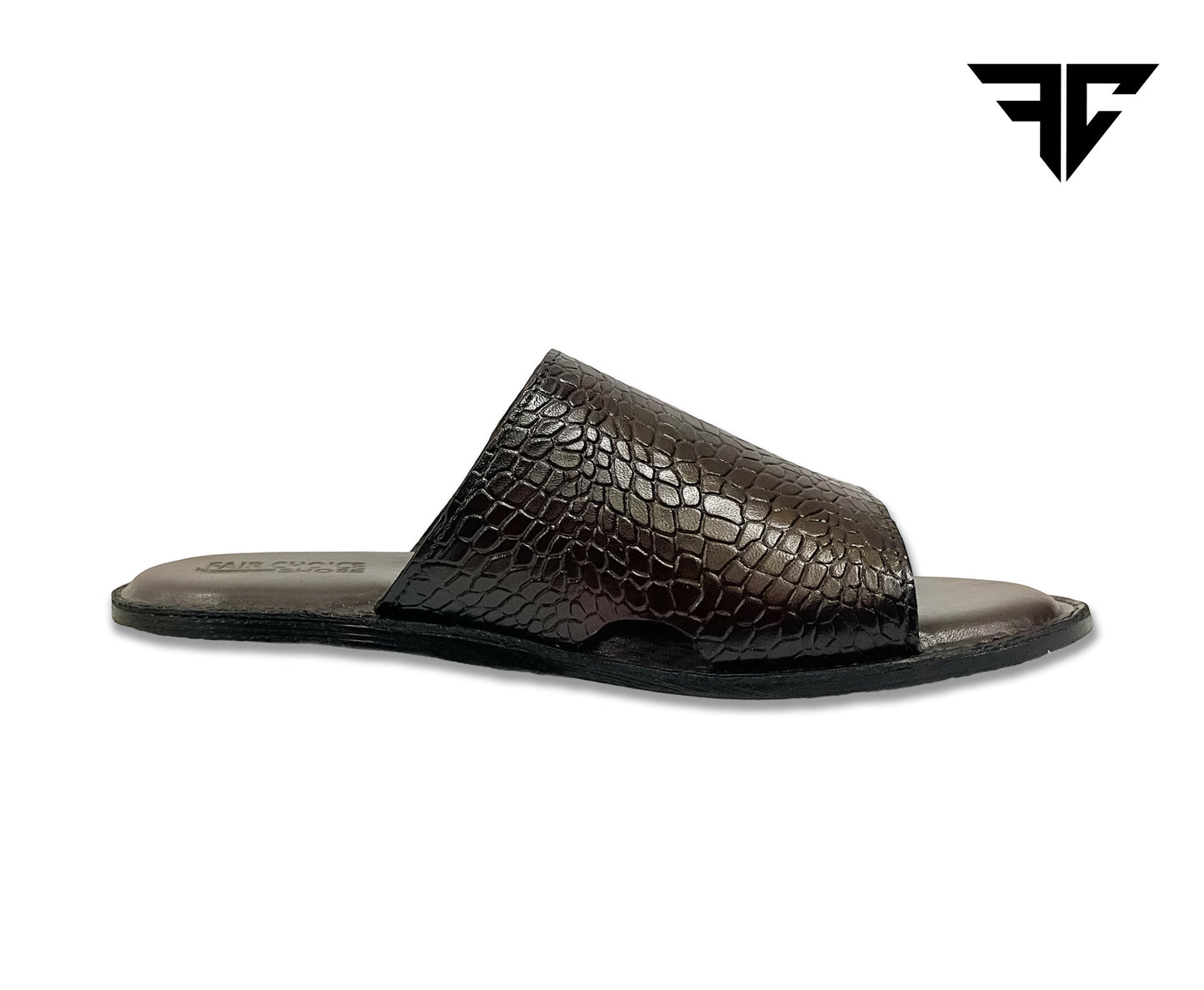 Men’s Brown Leather Slide Sandals – Classic Design & Everyday Comfort