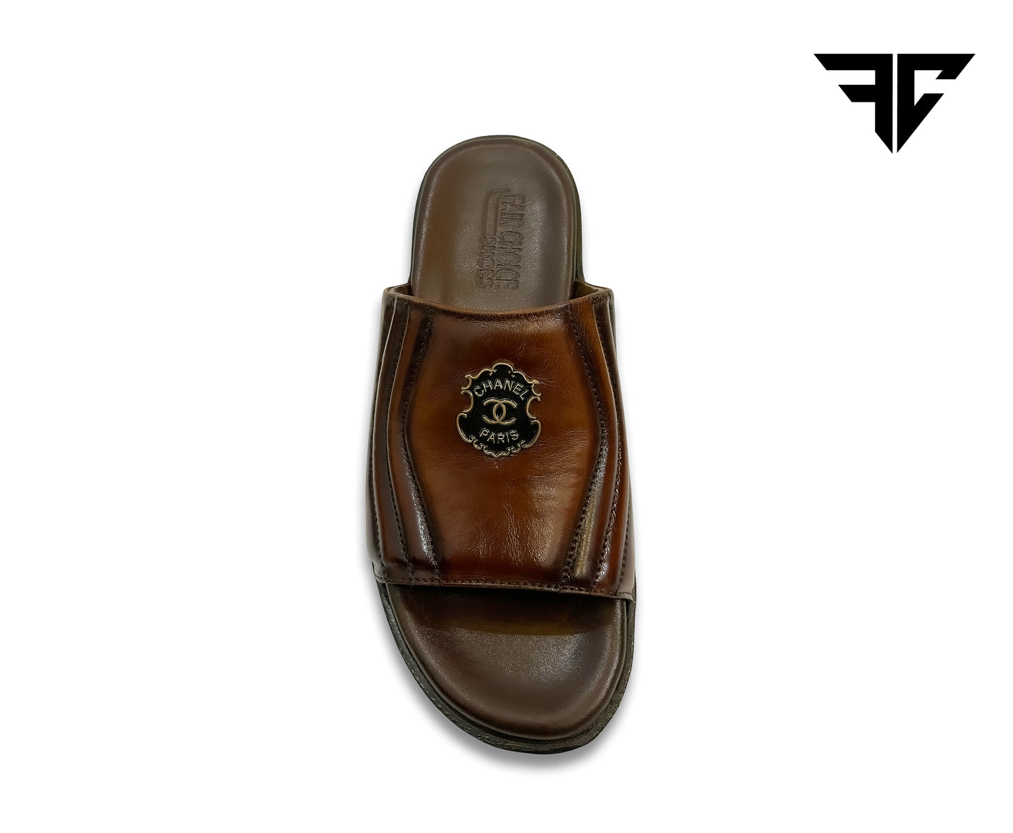 Handcrafted Slide Chappal – Classic Brown Leather