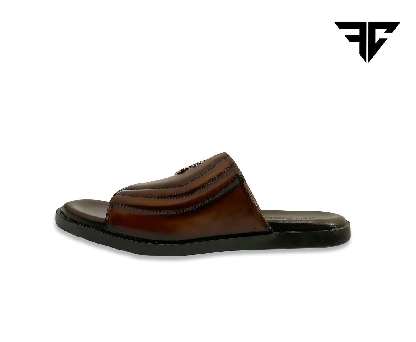 Handcrafted Slide Chappal – Classic Brown Leather