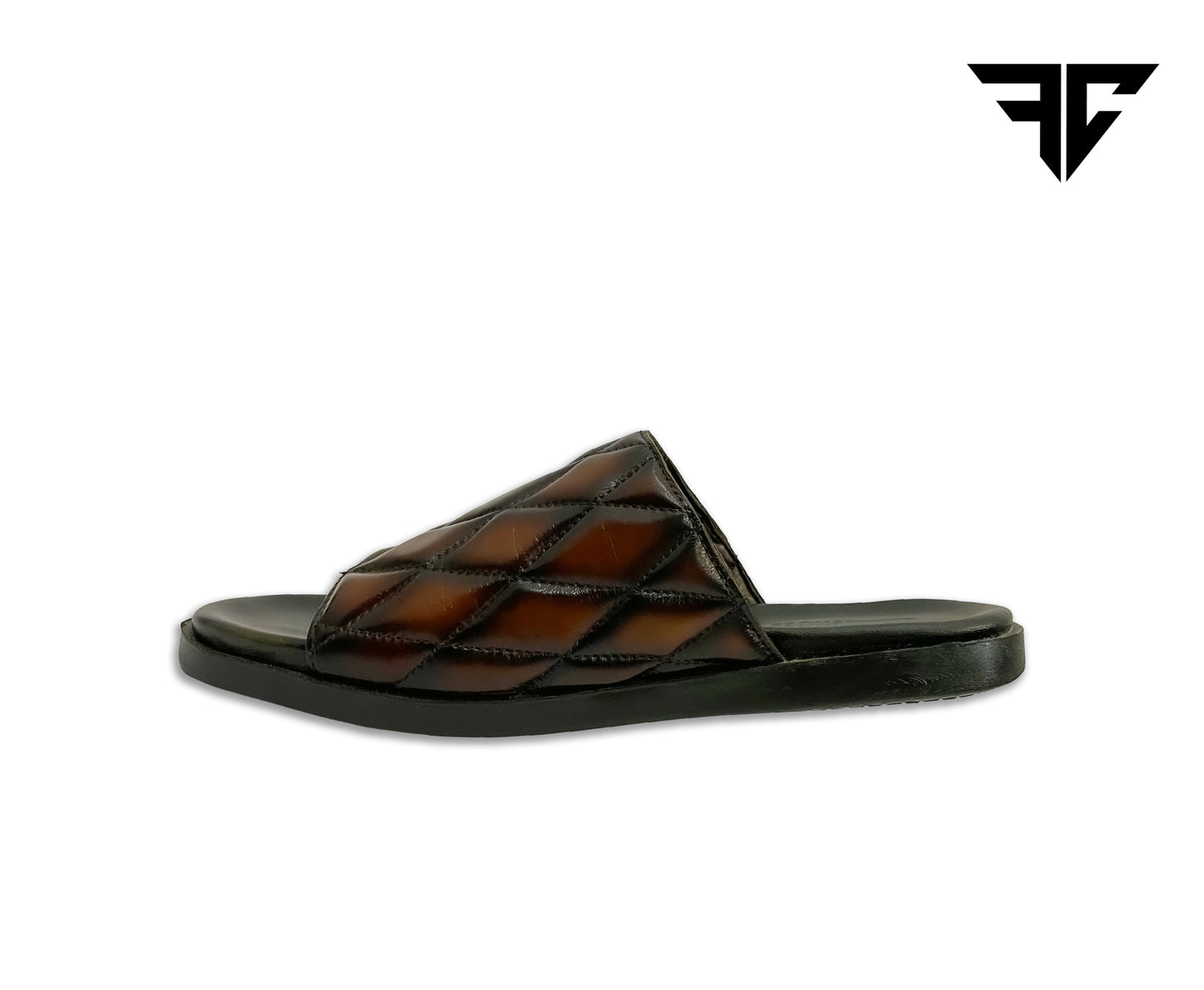 Classic Brown Leather Slide – Handcrafted Perfection