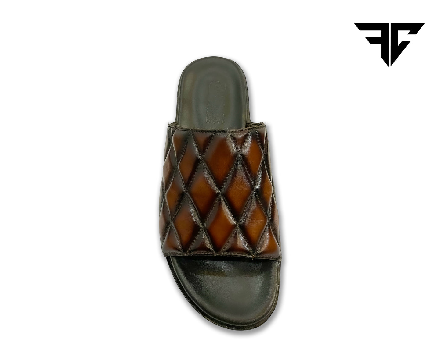 Classic Brown Leather Slide – Handcrafted Perfection