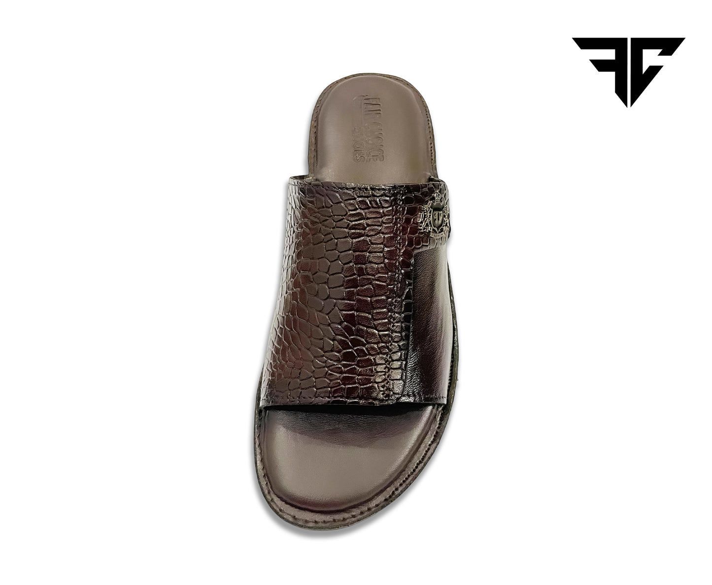 Men’s Brown Leather Slide Sandals – Classic Design & Everyday Comfort