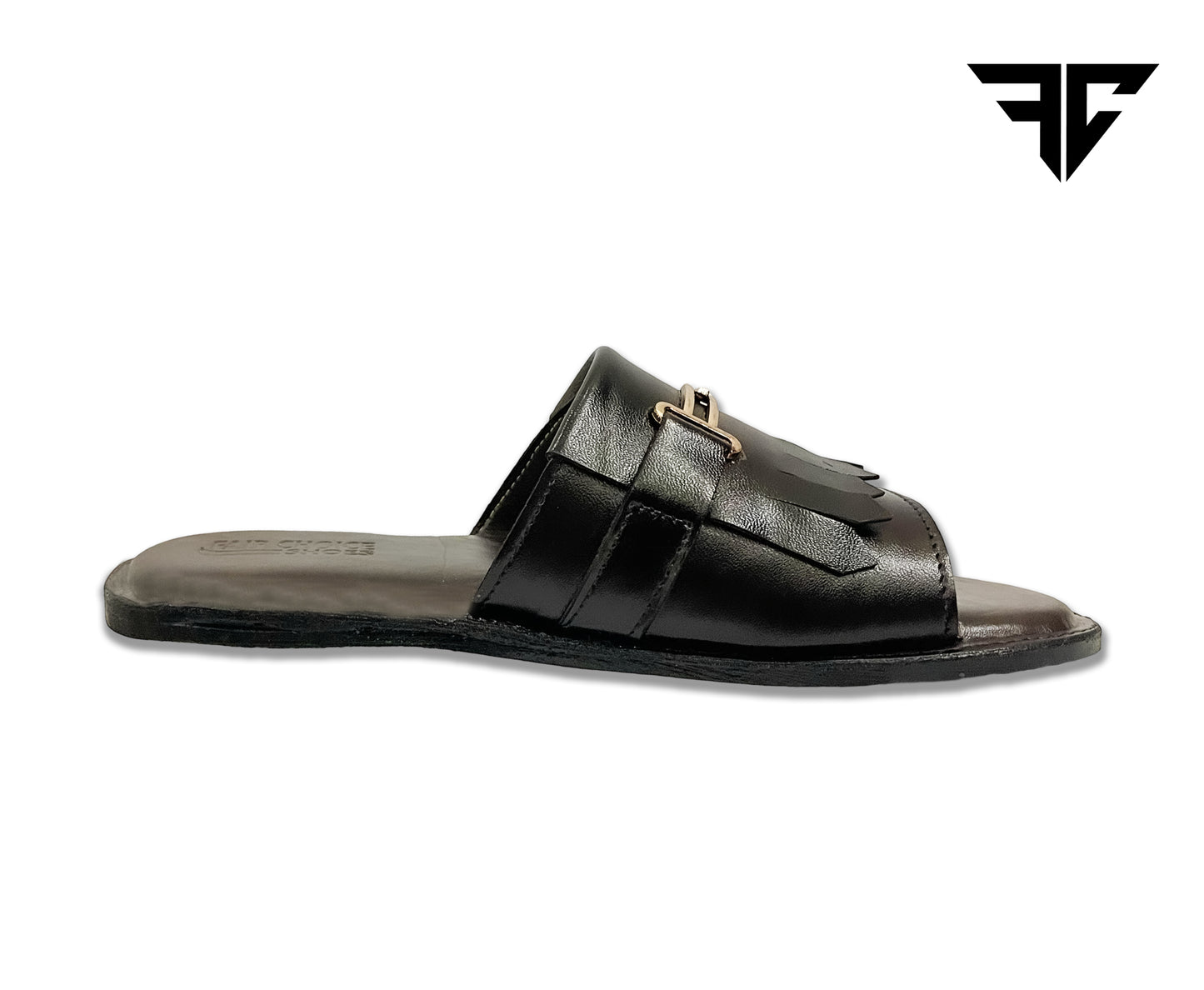 Men’s Black Leather Chappals – Stylish, Comfortable & Durable