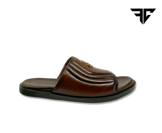 Handcrafted Slide Chappal – Classic Brown Leather