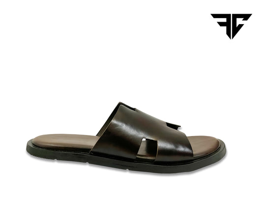 Handcrafted Leather Slippers – Sleek Comfort in Brown